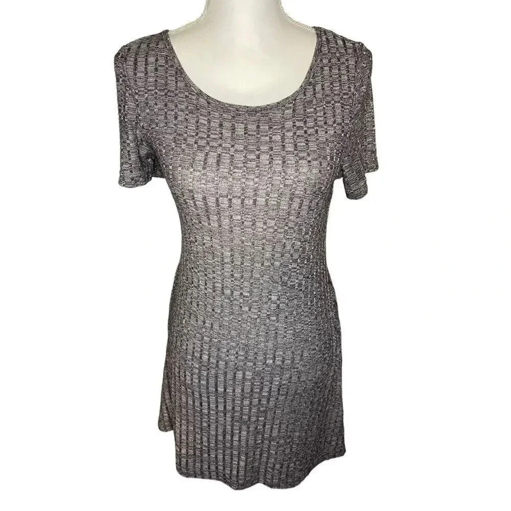 Christian Siriano New York Women’s Large Heather Gray Short Sleeved Stretchy Dre